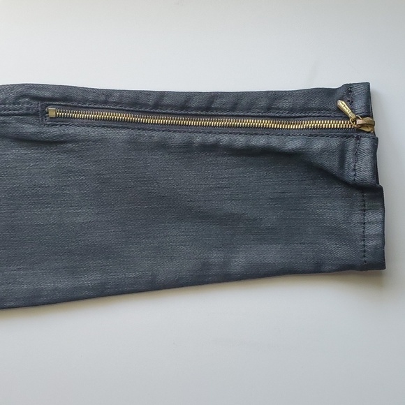 7 for all mankind jeans women's size 00 size 24 black zippered ankle wax… - Picture 13 of 16